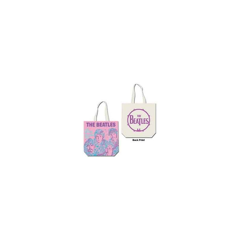 THE BEATLES COTTON TOTE BAG:LADY MADONNA (PINK) BACKPRINT