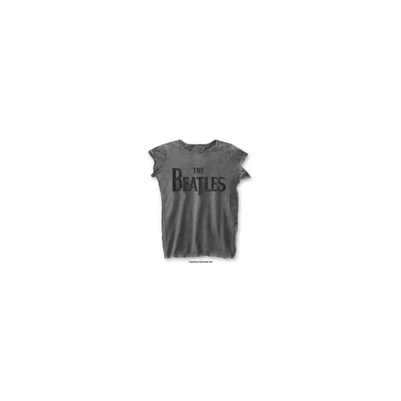 THE BEATLES LADIES BURNOUT:DROP T LOGO (CHARCOAL GREY)