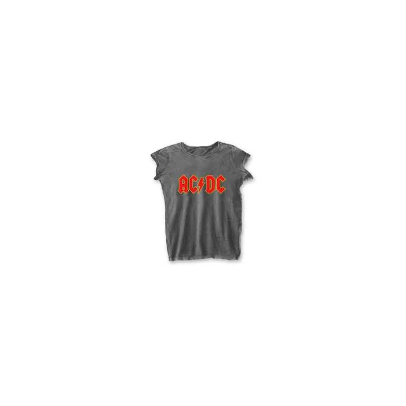 AC/DC LADIES BURNOUT LOGO:(CHARCOAL GREY)