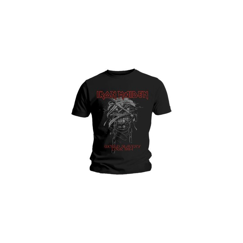 IRON MAIDEN UNISEX TEE: WORLD SLAVERY 1984 TOUR (MEDIUM)