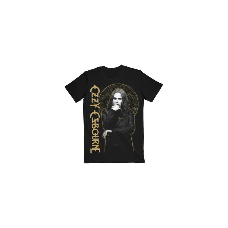 OZZY OSBOURNE UNISEX BLACK PATIENT NO.9 GOLD GRAPHIC