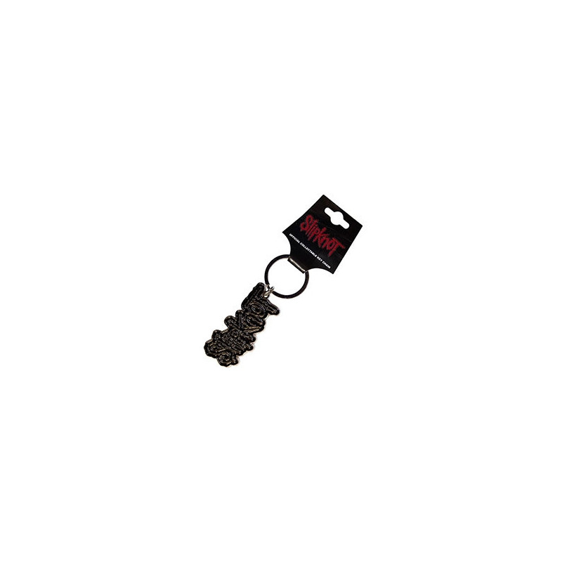 SLIPKNOT KEYCHAIN: BLACK LOGO BLACK BORDER