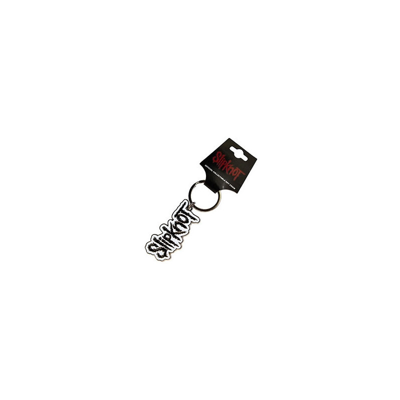SLIPKNOT KEYCHAIN: BLACK LOGO WHITE BORDER