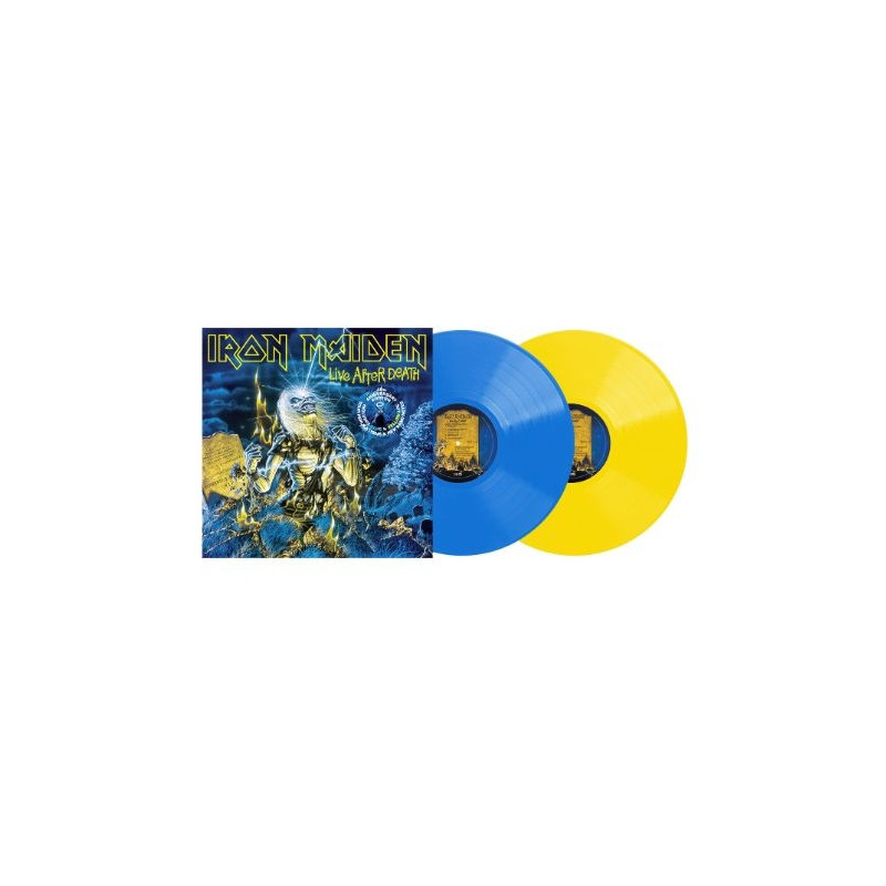 LIVE AFTER DEATH 40TH ANNIVERSARY LIMITED EDITION VINILE GIALLO E BLU