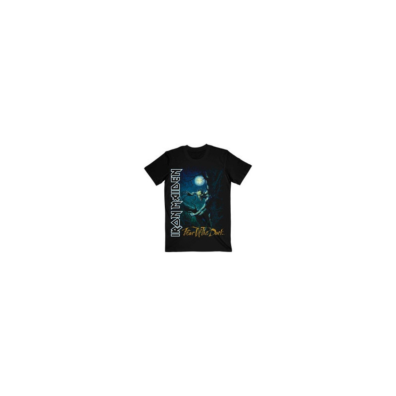 IRON MAIDEN UNISEX T-SHIRT: FEAR OF THE DARK TREE SPRITE (BLACK) (MEDIUM)