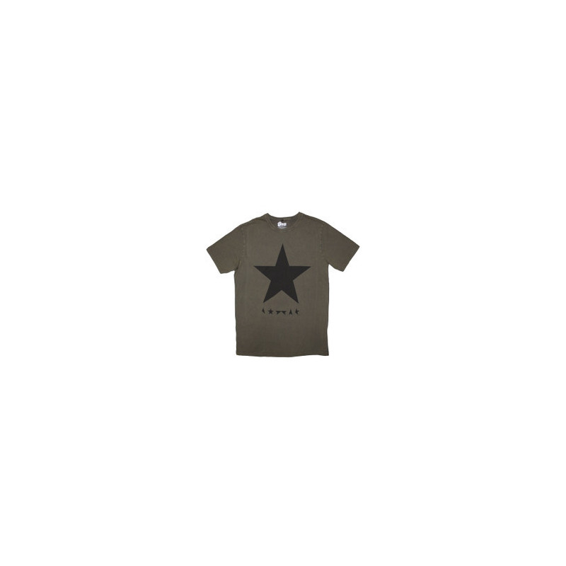 DAVID BOWIE UNISEX STONE WASH T-SHIRT: BLACKSTAR (GREEN)
