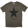 DAVID BOWIE UNISEX STONE WASH T-SHIRT: BLACKSTAR (GREEN)