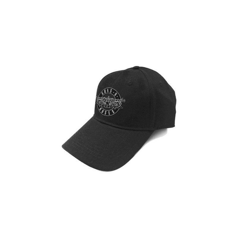GUNS N' ROSES UNISEX BASEBALL CAP: WHITE CIRCLE LOGO (BLACK)