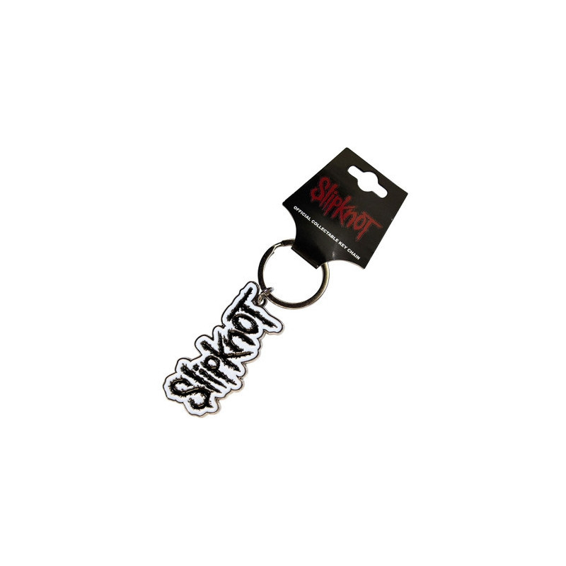 SLIPKNOT KEYCHAIN: BLACK LOGO WHITE BORDER