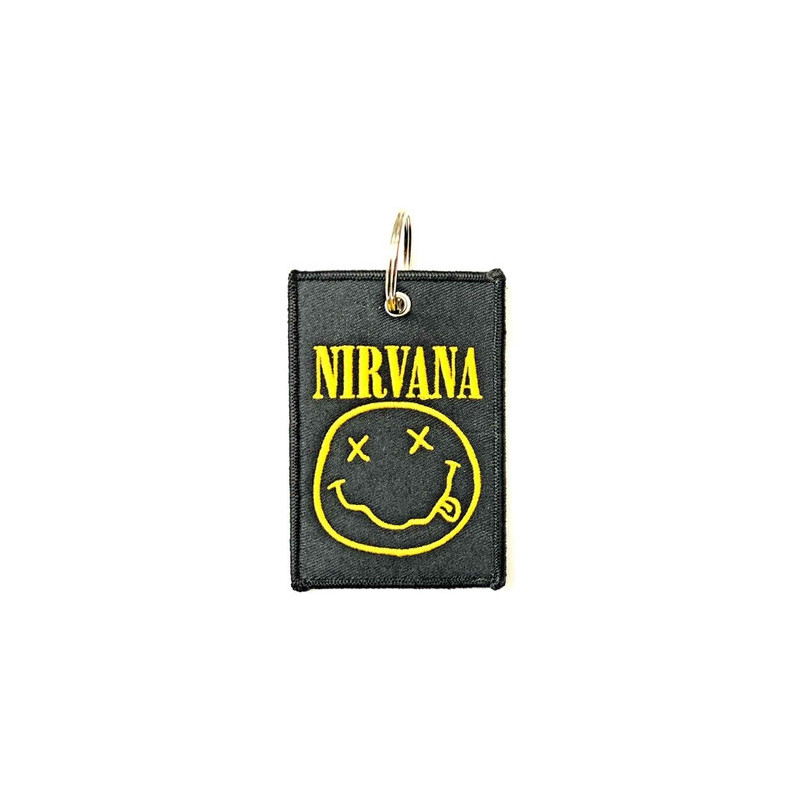 NIRVANA PATCH KEYCHAIN: HAPPY FACE (DOUBLE SIDED)