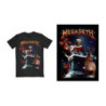 MEGADETH UNISEX T-SHIRT: SANTA VIC CHIMNEY (BLACK) (X-LARGE)