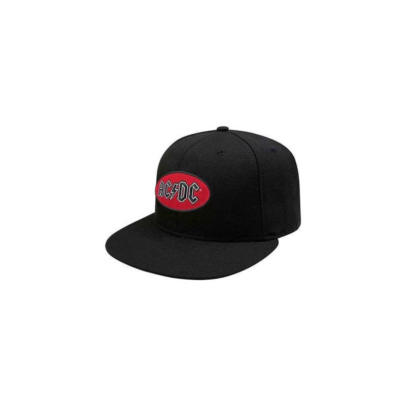 AC/DC UNISEX SNAPBACK CAP: OVAL LOGO (BLACK)