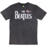 THE BEATLES UNISEX STONE WASH T-SHIRT: GUITAR & DROP T (CHARCOAL GREY) (XX-LARGE)