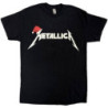METALLICA UNISEX T-SHIRT: SANTA HAT LOGO (BLACK) (SMALL)