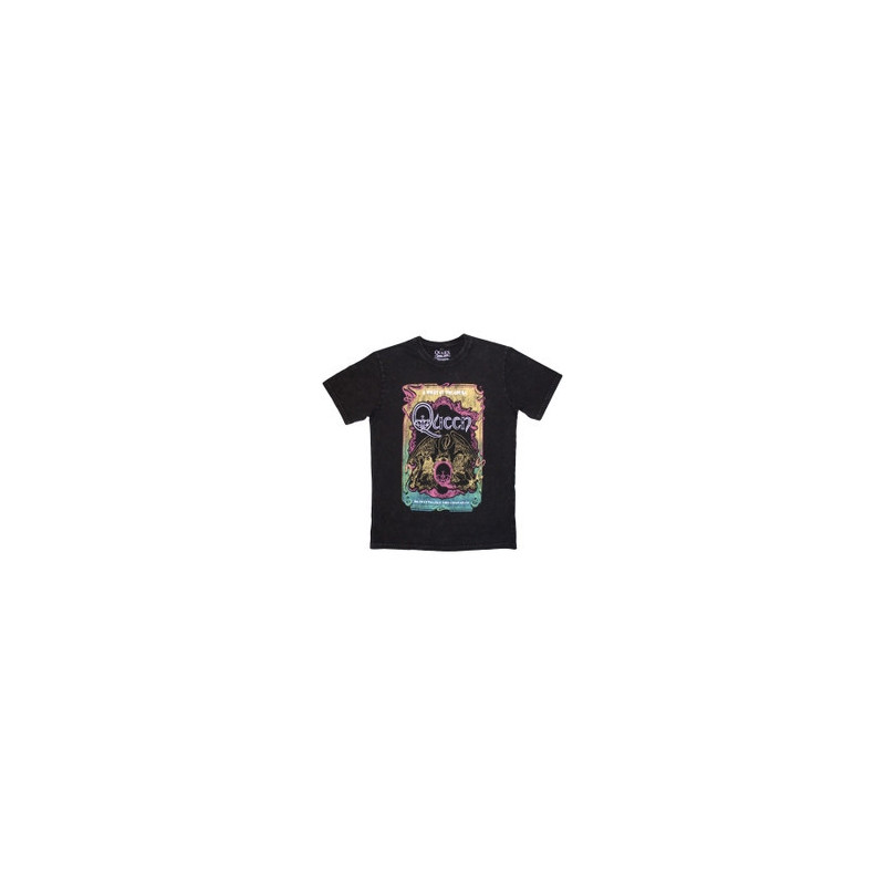 QUEEN UNISEX STONE WASH T-SHIRT: A NIGHT AT THE OPERA TOUR '76 (BLACK) (XX-LARGE)