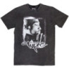 TUPAC UNISEX STONE WASH T-SHIRT: SPRAY PHOTO (CHARCOAL GREY) (MEDIUM)