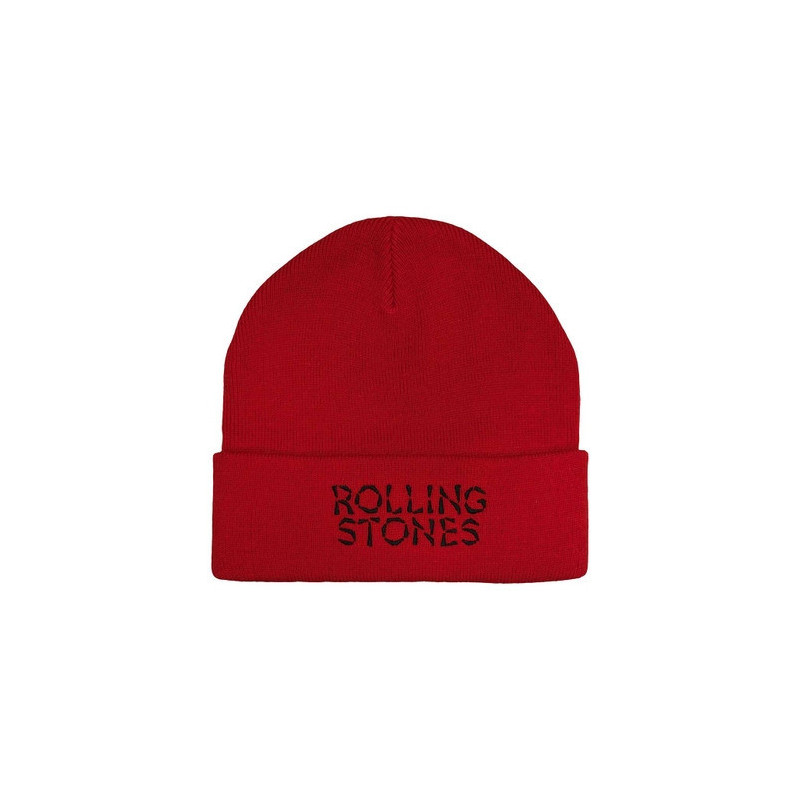 THE ROLLING STONES UNISEX BEANIE HAT: HACKNEY DIAMONDS LOGO (RED)