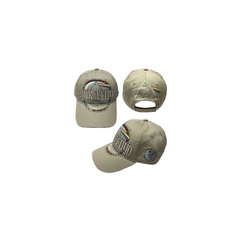 PINK FLOYD UNISEX BASEBALL CAP: DARK SIDE OF THE MOON ALBUM DISTRESSED (SAND)